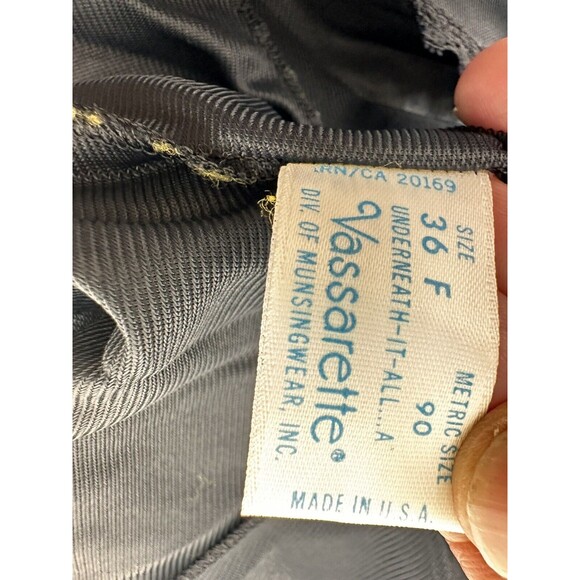 Vintage Aristocraft by Vassarette Black Full Slip Size 36 Nylon USA lace USA - Picture 6 of 7